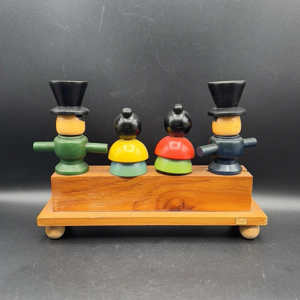 VTG Barware Wooden 'Bar Flies' Bar Caddy w/4 Tools 10
